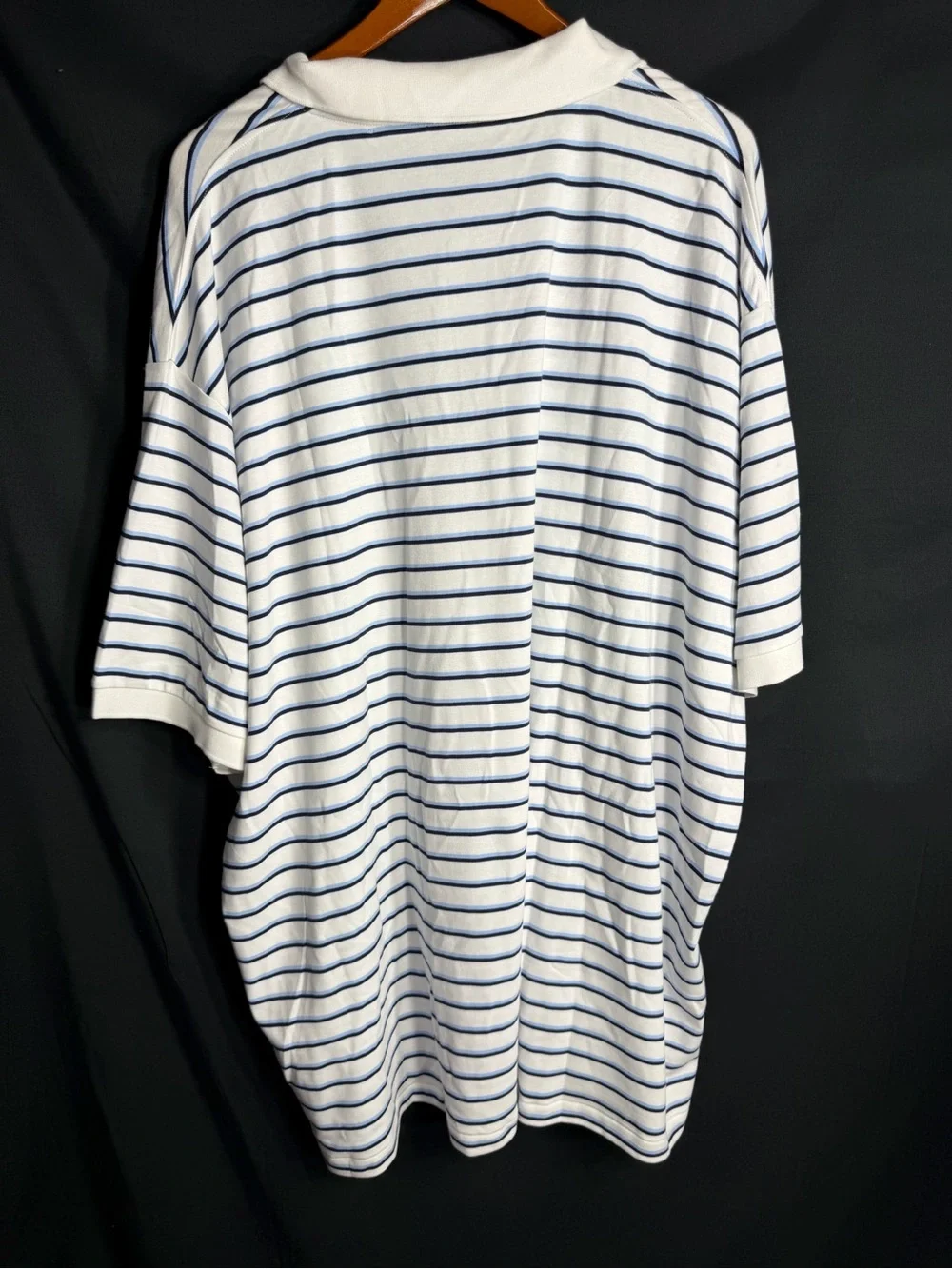 Ralph Lauren Men’s White Polo with Navy Horizontal Stripes size 4XB new w tags